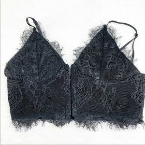 Pretty Little Things Womens Black Lace Hannah Eyelash Lace Corset Bralette 4
